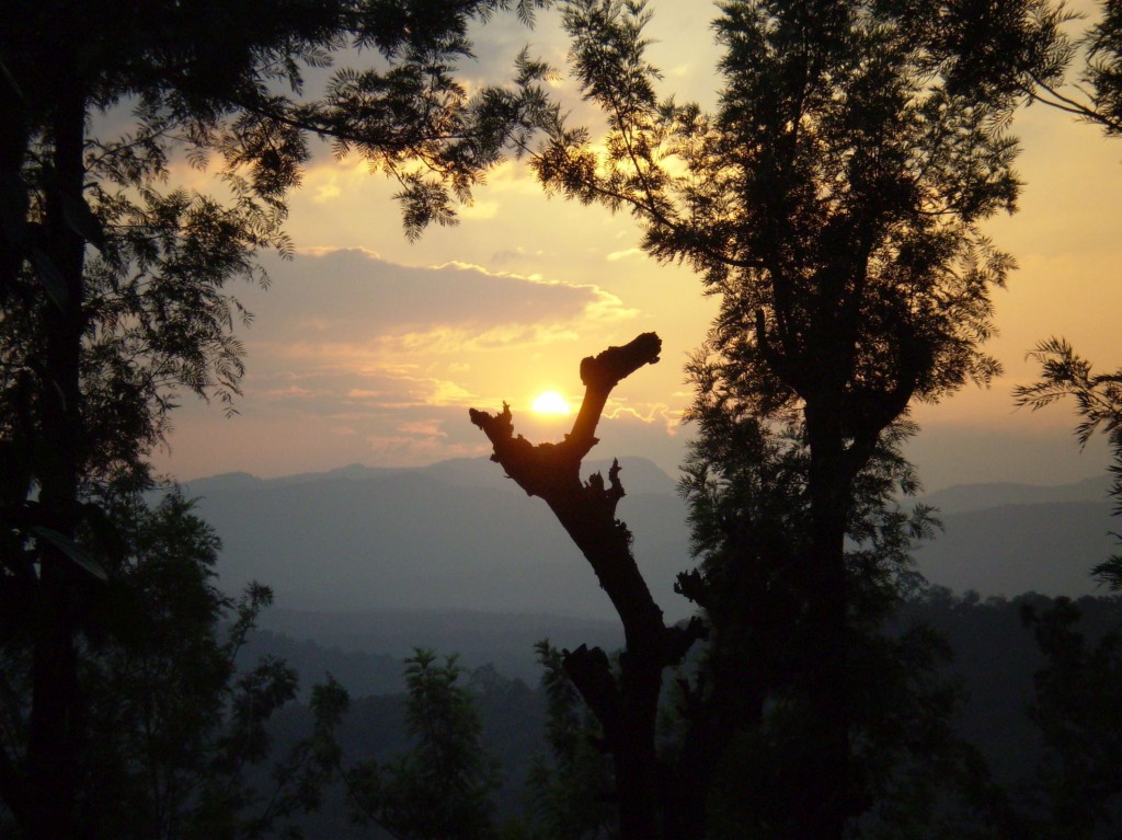 sunset in western ghats india