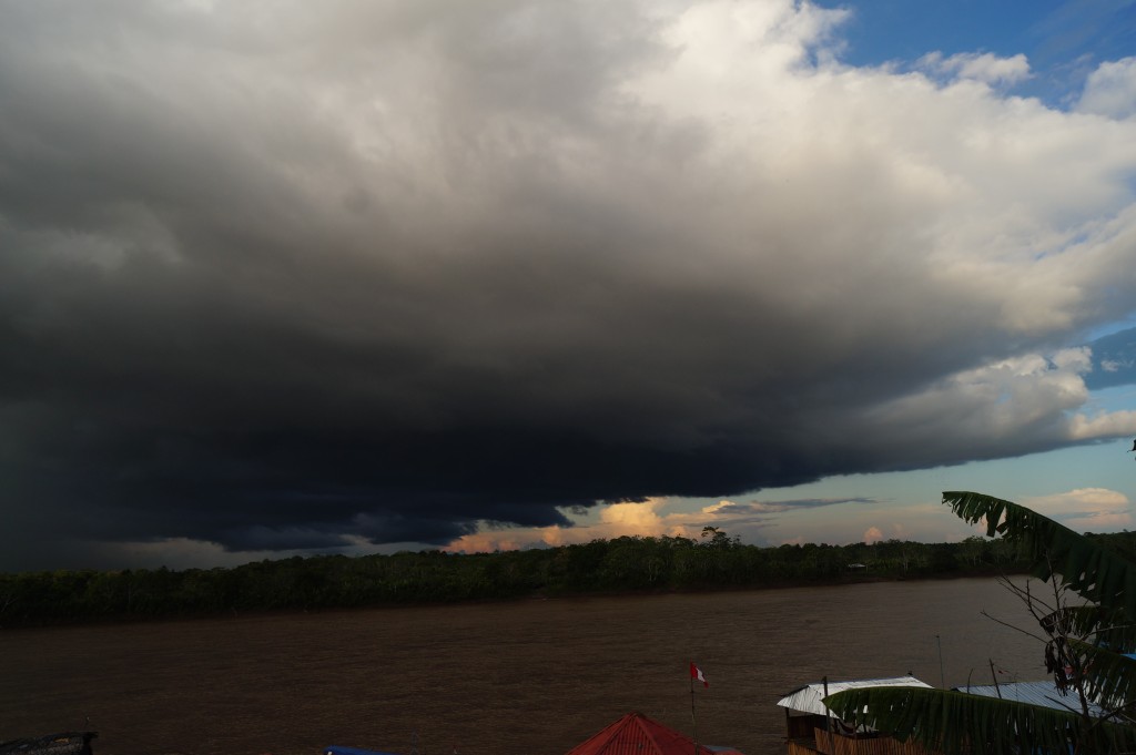 threatening storm huallaga river peru