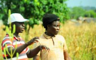 Farmer and extension agent in Ghana