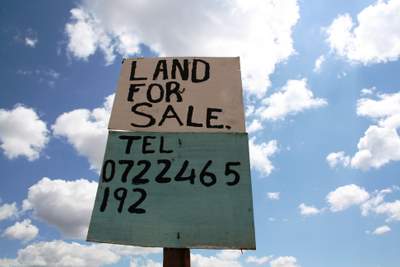 A land-for-sale sign