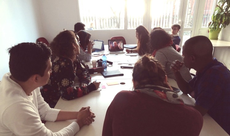 Youth team meets their mentor via Skype