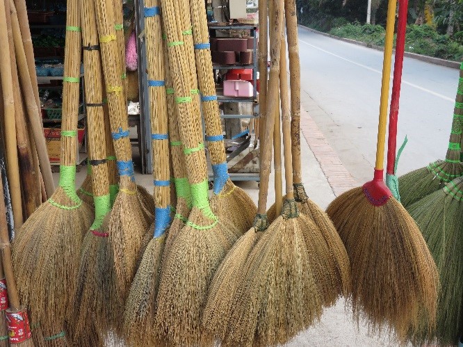 Brooms for sale in Luang Prabang