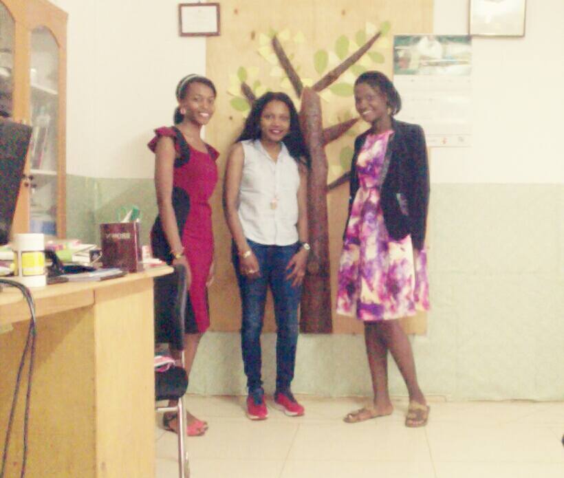 Peace at TAU Office with Daphne and Jovial, TAU Field Coordinator